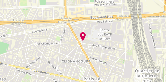 Plan de Hamsco, 100 Rue Duhesme, 75018 Paris