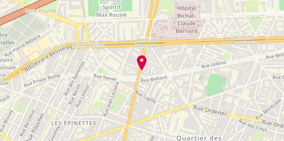 Plan de Restaurant Amigo Arkadas, 134 avenue de Saint-Ouen, 75018 Paris