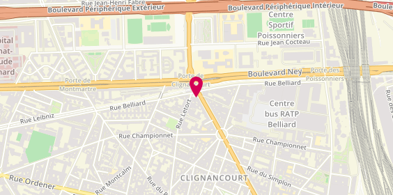 Plan de McDonald's Clignancourt, 77 Boulevard Ornano, 75018 Paris
