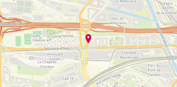 Plan de La Bonne Franquette, 4 avenue de la Prte d'Aubervilliers, 75019 Paris