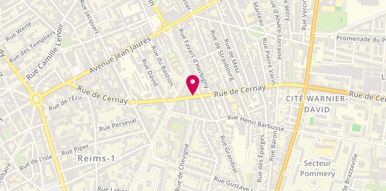 Plan de Cernay Doner Kebab, 75 Rue de Cernay, 51100 Reims