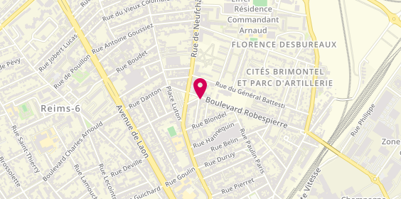 Plan de Le Vérone, 2 Boulevard Robespierre, 51100 Reims