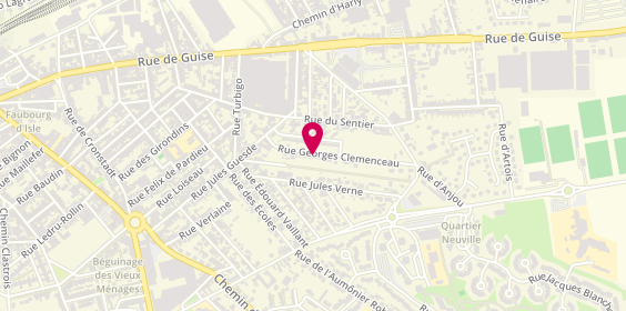 Plan de Barakanane Pizza, 34 Rue Georges Clemenceau, 02100 Saint-Quentin