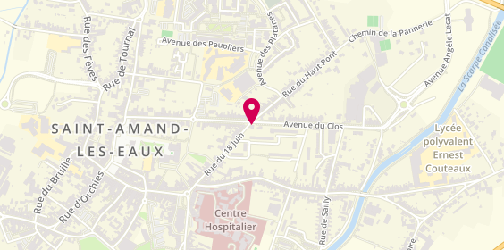 Plan de Aux Champs Elysees, 40 avenue du Clos, 59230 Saint-Amand-les-Eaux