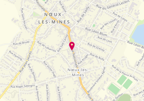Plan de Noeux Kebab, 212 Rue Nationale, 62290 Nœux-les-Mines