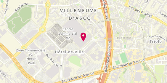 Plan de Columbus Cafe, 2130 Avenue du Languedoc Centre Commercial V2, 59650 Villeneuve-d'Ascq