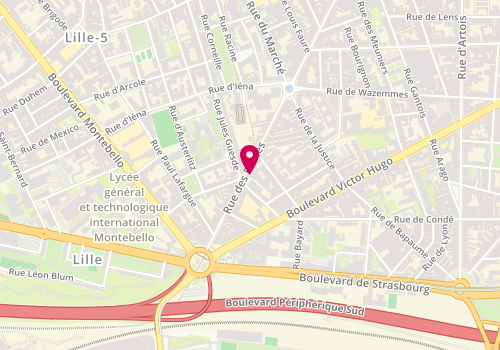 Plan de Snack El Oujdi, 215 Rue des Postes, 59000 Lille