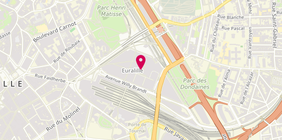 Plan de Columbus Café, Centre Commercial Euralille 100 Triangle Gare
Parv. Saint-Maurice, 59000 Lille